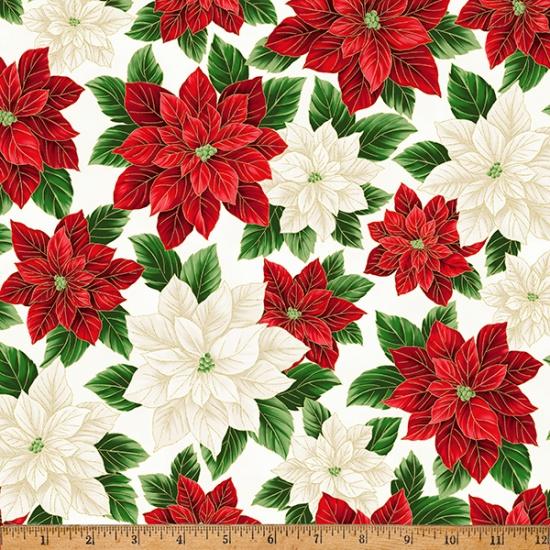 HFF Christmas Splendor - W7777-20G Natural/Gold - Cotton Fabric