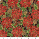 HFF Christmas Wish - Y7820-4G Black/Gold - Cotton Metallic Fabric