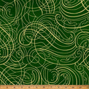 HFF Christmas Wish - Y7824-60G Hunter/Gold - Cotton Metallic Fabric