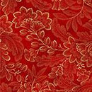 HFF Crown & Vine - Y7818-78G Scarlet/Gold - Cotton Metallic Fabric