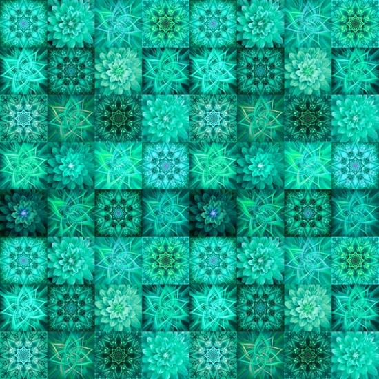 HFF Dream Big Tiles - V5254-21 Teal - Cotton Fabric