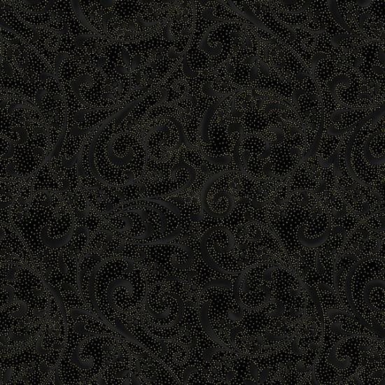 HFF Holiday Elegance - V7170-4G Black/Gold - Cotton Fabric