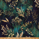 HFF Midnight Flora - 5697-703 Deep Teal - Cotton Fabric