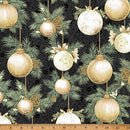 HFF Ornament Grove - Y7804-4G Black/Gold - Cotton Metallic Fabric