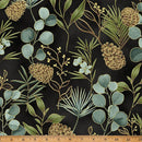 HFF Ornament Grove - Y7805-4G Black/Gold - Cotton Metallic Fabric