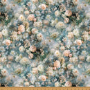 HFF Wings Over Wildflowers - 5702-D21 Dusty Teal - Cotton Fabric