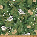 HFF Winter's Eve - W5359-44G Forest/Gold - Cotton Fabric