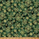 HFF Winter's Eve - W5361-44G Forest/Gold - Cotton Fabric