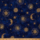 HFF Wish Upon A Night - Y5878-19 Navy - Cotton Metallic Fabric