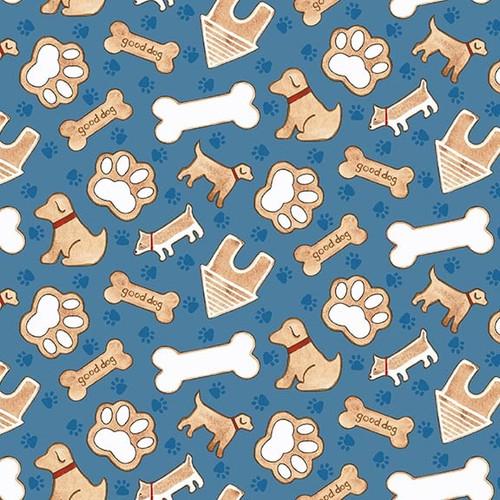 HG A Place to Call Home - 1420-74 Blue/Multi - Cotton Fabric