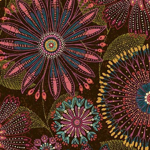 HG Flora Dora Floral Medallions 108" - 3350W-38 Autumn - Cotton Fabric