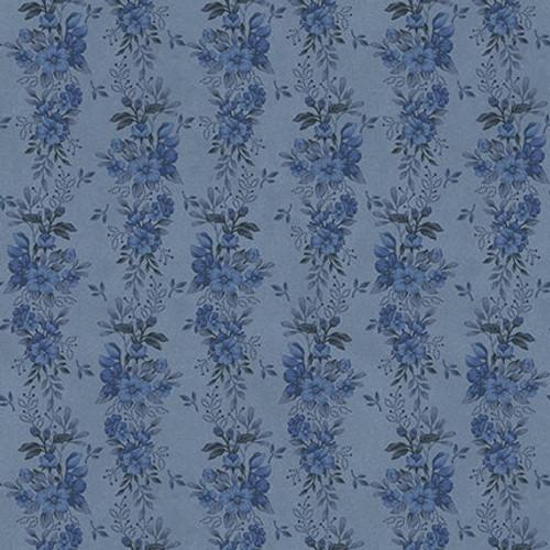 HG Flossie's Flowers - 3370-77 Blue - Cotton Fabric