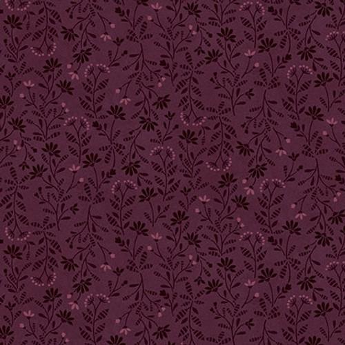 HG Flossie's Flowers - 3371-85 Aubergine - Cotton Fabric