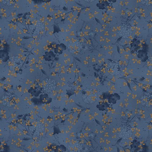 HG Flossie's Flowers - 3377-77 Blue - Cotton Fabric