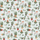 HG Gardening Snowmen - 3101-17 Light Blue - Cotton Fabric