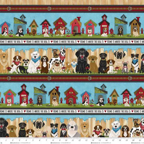 HG Home Is Where The Dog Is II - 1866-11 Blue - Cotton Fabric