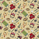 HG I Love Sports - 1431-44 Tan - Cotton Fabric