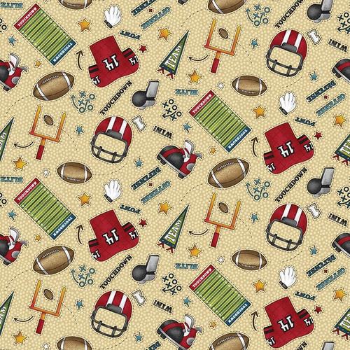 HG I Love Sports - 1431-44 Tan - Cotton Fabric