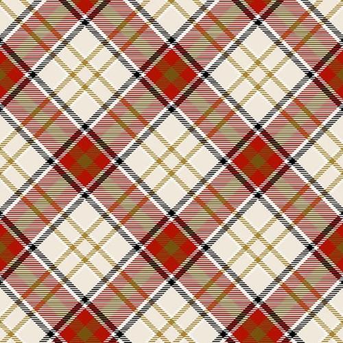 HG Moose Lodge - 6616-48 Red/Cream - Cotton Fabric