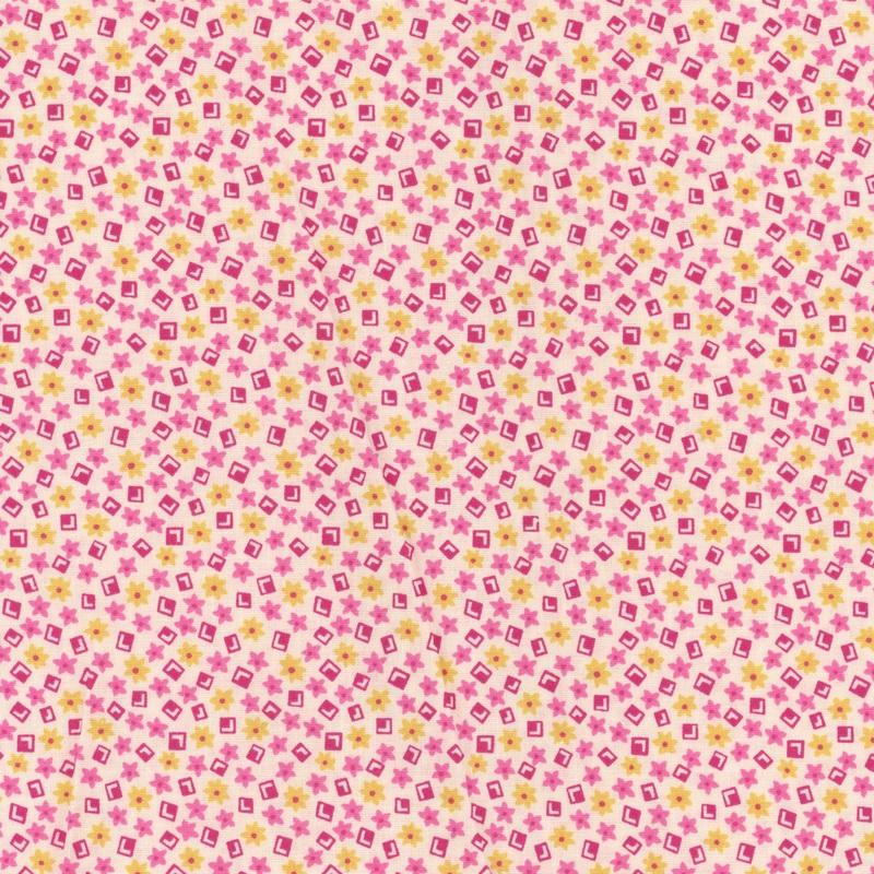 HG Nana Mae 8 - 1495-24 Pink/Yellow - Cotton Fabric