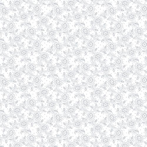 HG Quilter's Flour VI - 1681-01W White on White - Cotton Fabric
