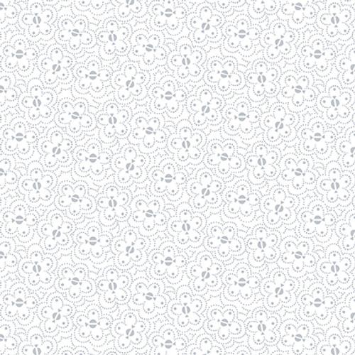 HG Quilter's Flour VI - 1682-01W White on White - Cotton Fabric