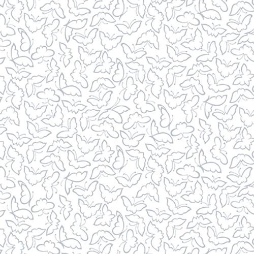 HG Quilter's Flour VI - 1690-01W White on White - Cotton Fabric