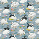 HG Swan Sanctuary - 2486-73 Blue/Multi - Cotton Fabric