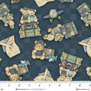 HG Traveling Teddies - 2423-77 Dark Blue - Cotton Fabric