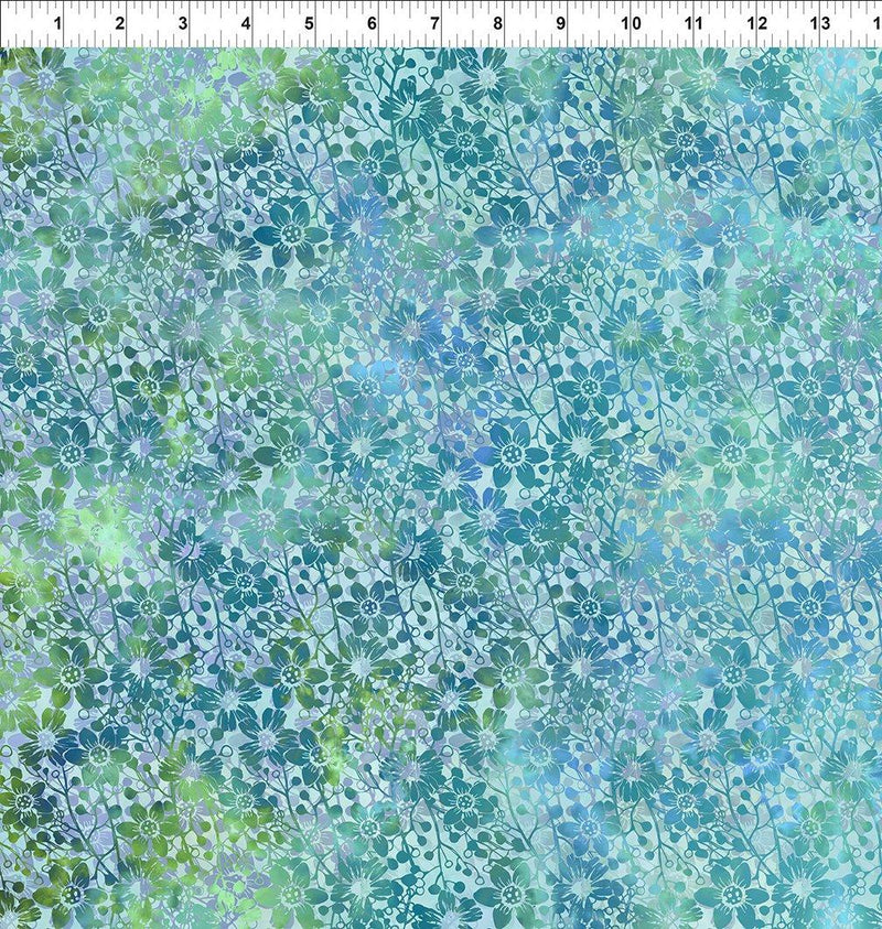 ITB Allure Shadow Flowers - 7ALR-2 Green - Cotton Fabric