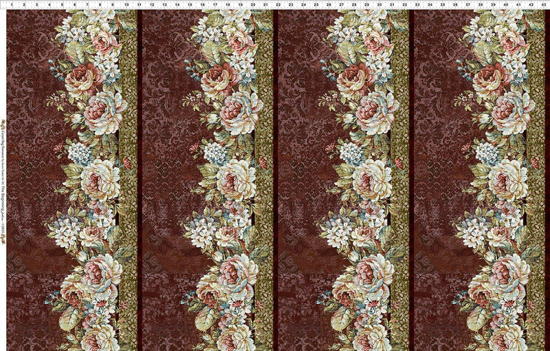 ITB Carpet Bag Romance Border - 2CBR-2 Red - Cotton Fabric