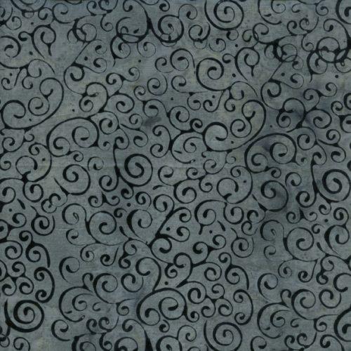 Island Batik Blenders Swirls - BE39-E1 Grey - Cotton Batik Fabric