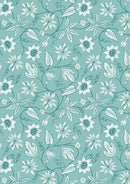 LI Botantical Oasis Passion Flower - A986C Blue- Cotton Fabric