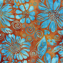 LUM Bloom Grove Large Floral - 712522074 Brown Cinnamon - Cotton Batik Fabric