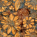 LUM Bloom Grove Large Floral - 712522094 Brown Coffee - Cotton Batik Fabric