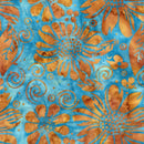 LUM Bloom Grove Large Floral - 712522925 Teal Mermaid - Cotton Batik Fabric