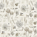 LUM Botanical Sketchbook Floral Jounel 108" - W115-017-007 Cream - Cotton Fabric