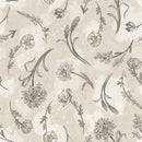 LUM Botanical Sketchbook Tossed Floral - 115-018-070 Cream - Cotton Fabric