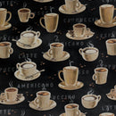 LUM Coffee And Co Coffee Cups - 135-003-700 Black - Cotton Fabric
