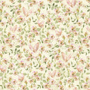 LUM Fairy Boutique Flowers & Butterflies - 130-031-016 Cream/Pink - Cotton Fabric