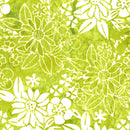 LUM Frosted Foliage Floral Spray - 912501-625 Green Seedling - Cotton Batik Fabric