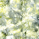 LUM Frosted Foliage Floral Spray - 912501-830 Green Yellow Glacier - Cotton Batik Fabric