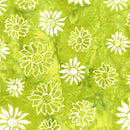 LUM Frosted Foliage Flower Heads - 912503-625 Green Seedling - Cotton Batik Fabric