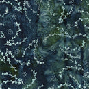 LUM Frosted Foliage Lines Of Vines - 912505-997 Teal Bridgewater - Cotton Batik Fabric