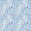 LUM Indigo Lane Floral Field - 160-005-050 White - Cotton Fabric