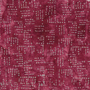 LUM Missing You Morse Code Words - 522505384 Red Mulberry - Cotton Batik Fabric