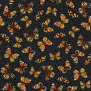 LUM Monarch Meadow Butterfly Toss - 100-030-727 Black - Cotton Fabric