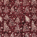 LUM Retro Holidays Christmas Trees - 822501335 Coral - Cotton Batik Fabric