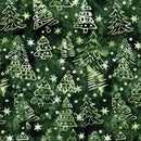 LUM Retro Holidays Christmas Trees - 822501680 Spinach - Cotton Batik Fabric