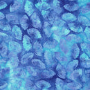 LUM Secret Garden Medium Petals - 122536829 Blue Turquoise Purple - Cotton Batik Fabric